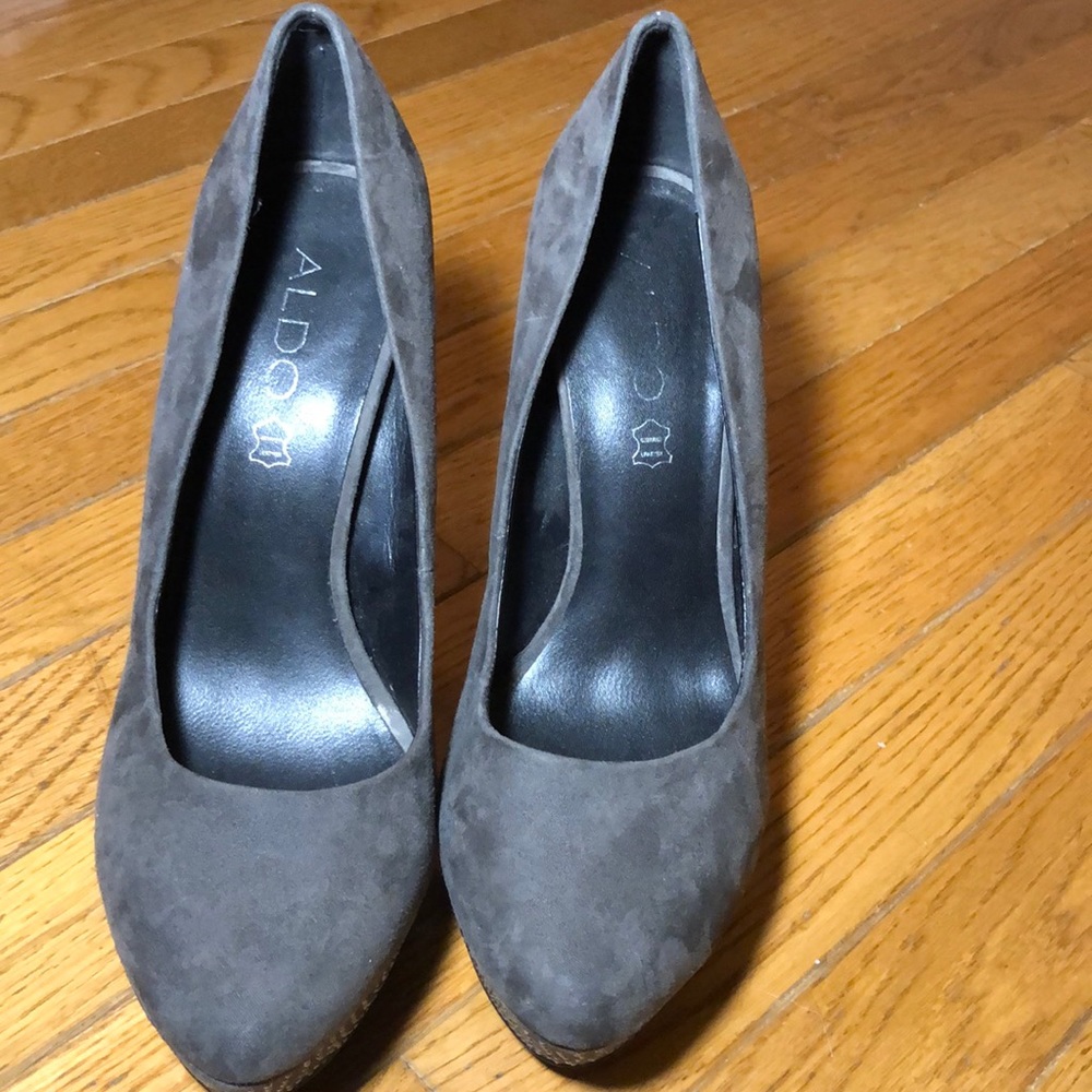 Aldo gray studded heels